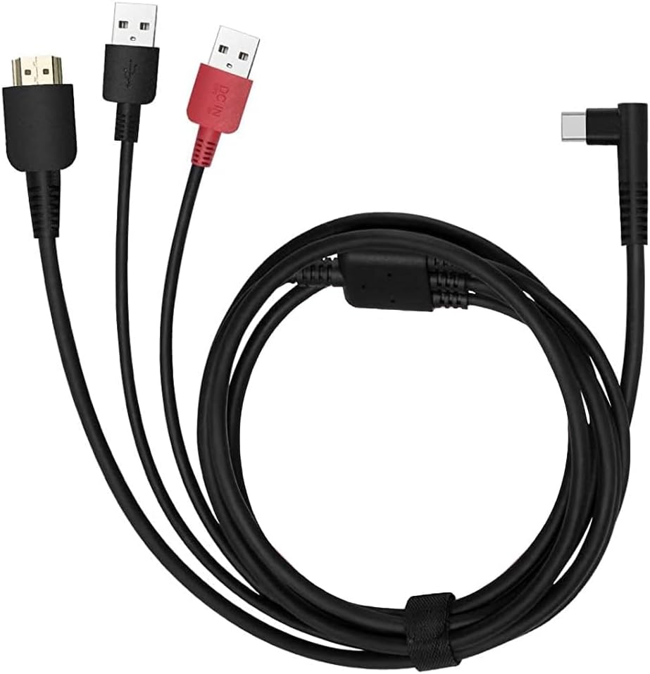Spaseeba three in one cable front view showing the triple connector split layout