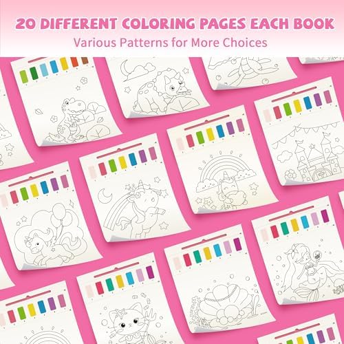 Child using refillable water brush pen on activity book