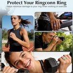 Vigamen ring accessory kit demonstrating how easily the flexible silicone cover stretches over the band.