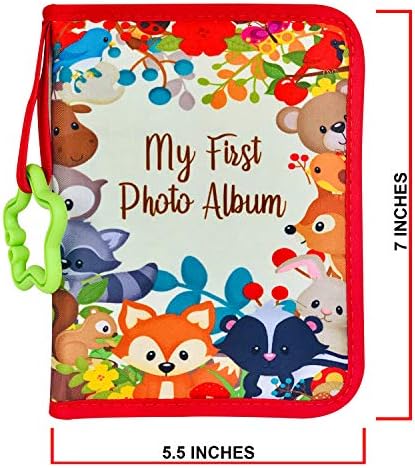 ToddleBee imported infant photo book attached to a stroller bar via plastic clip