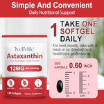 BOIUOITI natural microalgae astaxanthin dietary supplement nutrition facts panel close up