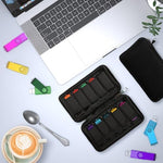 WesData Electronic Accessories Organizer being placed easily into a travel handbag.