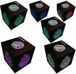 JUELUNE Islamic cube audio table lamp displaying blue LED light illumination