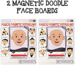 Vintage magnetic face game for toddlers with attached red wand moving iron shavings