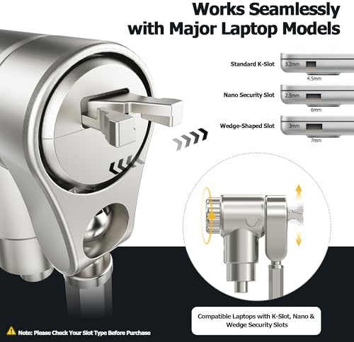 AboveTEK universal anti-theft cable lock head displaying the 360-degree rotating ball joint mechanism.