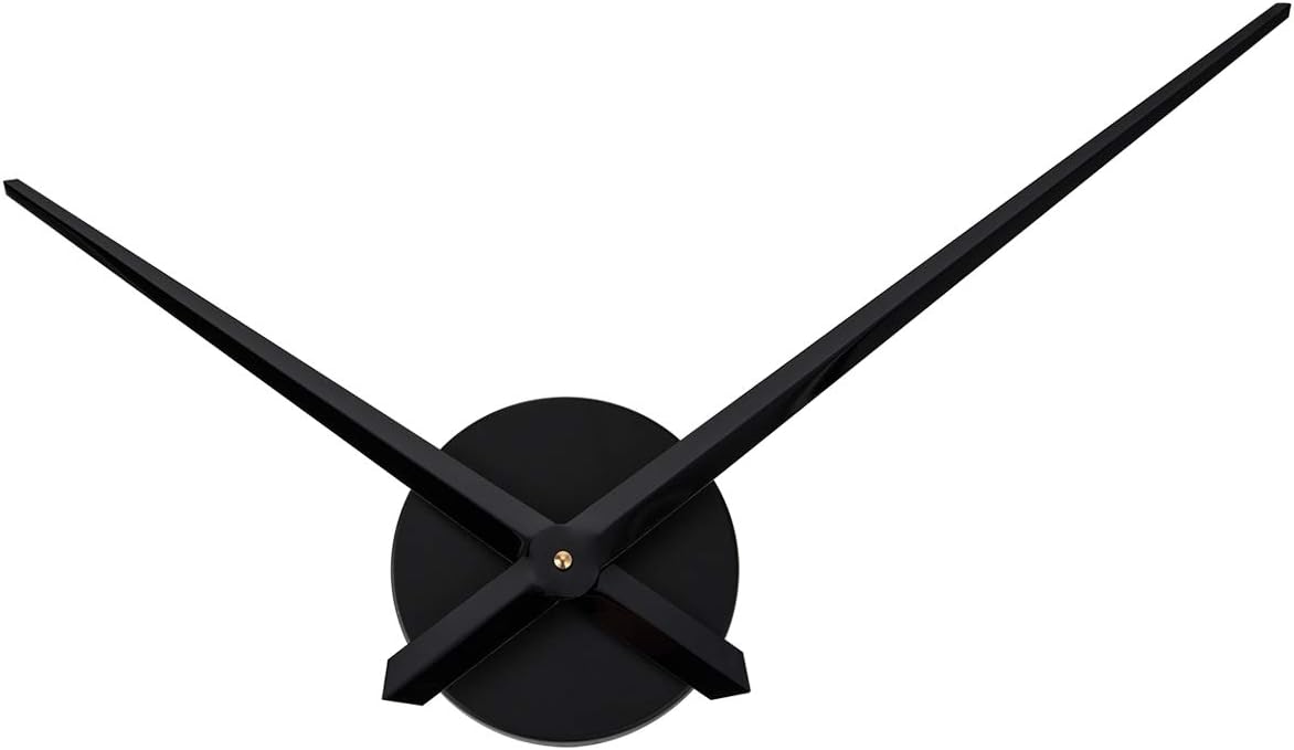 AILILIFE 3D clock hands front view featuring long black spade hands for DIY wall decor