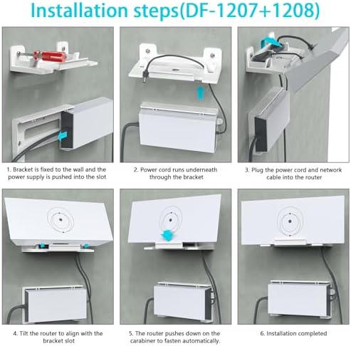 Space saving satellite internet bracket holding components flat against an interior wall