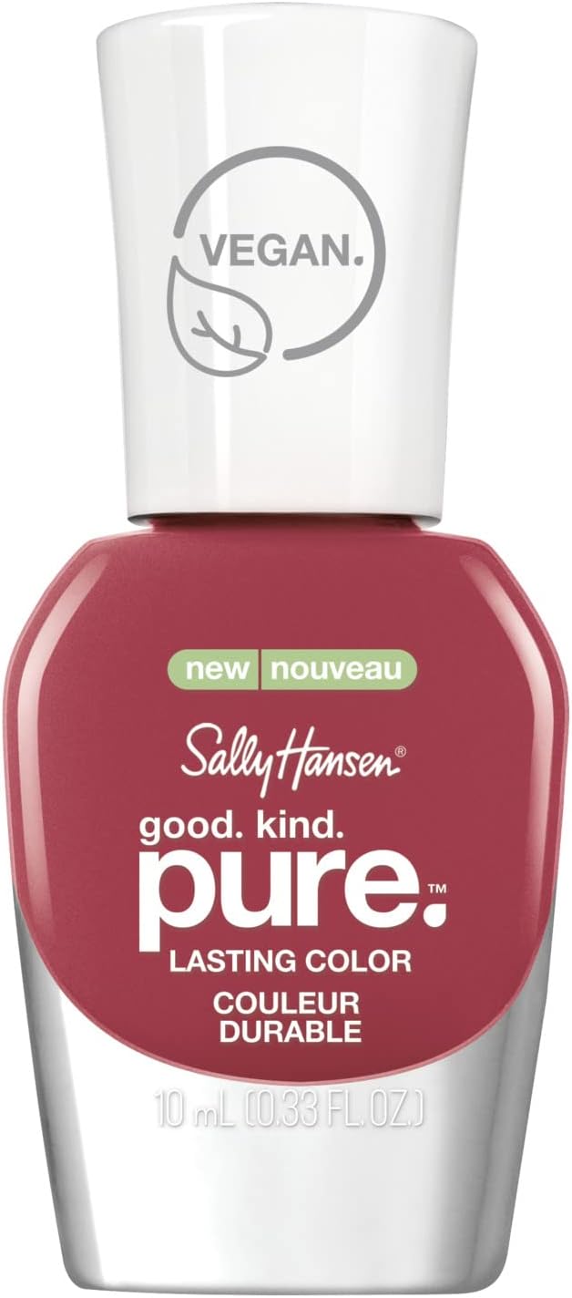 Sally Hansen Good. Kind. Pure. Nail Polish | Plant-Based, Vegan, 16-Free Formula | Opaque, Shiny | 330 Beet It | Deep Plum Nail Color - Image 13