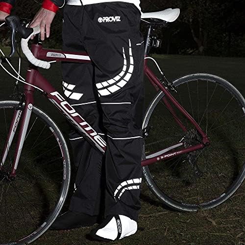 Close up of lower leg zipper with waterproof velcro flap on Proviz reflective trousers