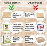 Selection of the thirty included animal and geometric pattern cards spread out next to the geoboard