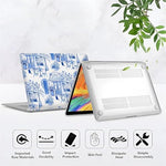 Generic aesthetic premium plastic laptop protector cover layout showcasing both top and bottom pieces