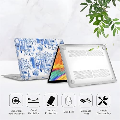 Generic aesthetic premium plastic laptop protector cover layout showcasing both top and bottom pieces