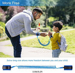 Child wearing Hooyyene blue anti-lost wristband in a park