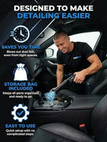 DetailNova tornado air dry blaster with the detachable brush nozzle attached to the front tip.