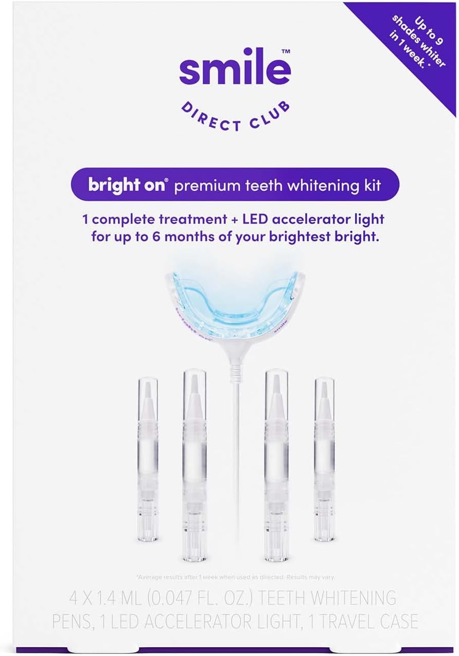 SmileDirectClub Teeth Whitening Kit with LED Light - 4 Pack Gel Pens - Professional Strength Hydrogen Peroxide - Image 1
