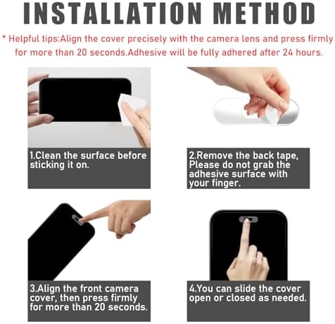 Demonstration of the smooth sliding mechanism blocking the front lens of an Android smartphone.