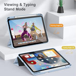 Back perspective of the Tuiklol tablet cover highlighting the scratch-resistant polycarbonate material panel