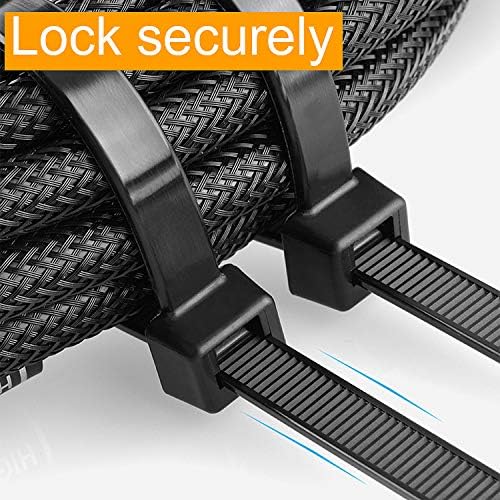 Tantti bundle of one hundred black cable ties highlighting flexible and durable nylon material.