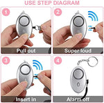 Kosin safety alarm keychain showing pin activation mechanism