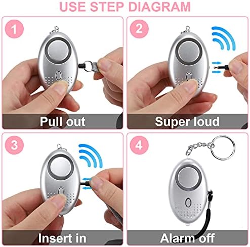 Kosin safety alarm keychain showing pin activation mechanism