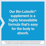 Life Extension Bio Luteolin 30 vegetarian capsules side view showing non GMO certification