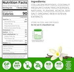 Vanilla bean flavor keto protein powder packaging back ingredients