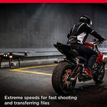 SanDisk Extreme 128GB high speed microSDXC card inserted securely into the included black full size SD adapter