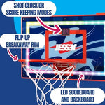 Close up of the Jesser electronic basketball hoop scoring screen