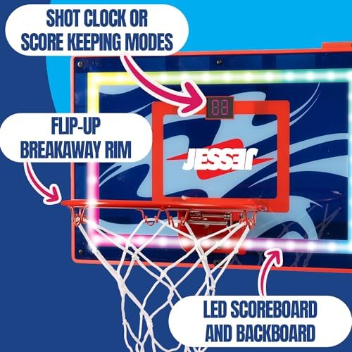 Close up of the Jesser electronic basketball hoop scoring screen