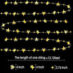 Close up view of the reflective craft cardstock on the gold four angle star decoration