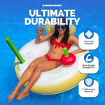 Folded and packed Swimline inflatable ring for storage