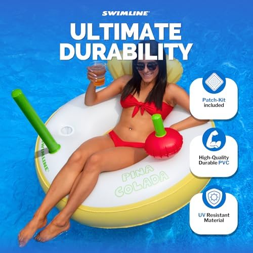 Folded and packed Swimline inflatable ring for storage