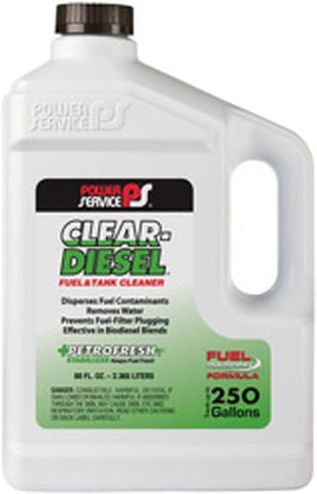 Power Service Clear Diesel Fuel and Tank Cleaner eighty ounce bottle front view authentic fuel additive