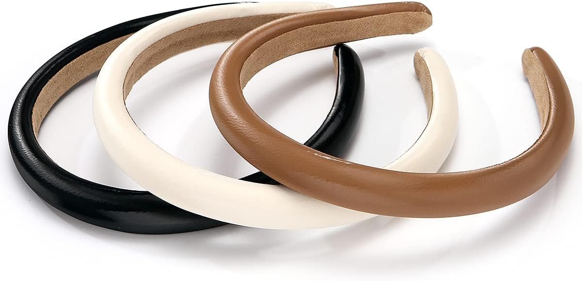 NARUNING brown coffee leather headband texture shot