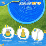 Giveuplay 67 inch kids wading pool showing durable thickened material and hose attachment