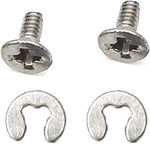 Hyclam repair screw set front view showing premium stainless steel screws and washers for game console backplate