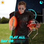 Flashglow LED glow football size six official dimensions textured surface close up
