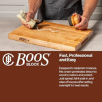 Close up of John Boos board cream texture for wood care