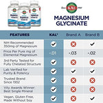 Vegan certified gluten free KAL magnesium glycinate capsules for muscle support