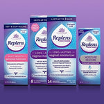 Replens single-use disposable applicators for hygienic vaginal dryness relief.