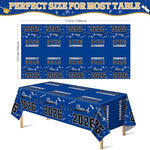 Class of 2026 graduation party tablecloth with graduation caps