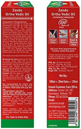 Zandu Ortho Vedic Oil 100ml+20% Extra - Image 3