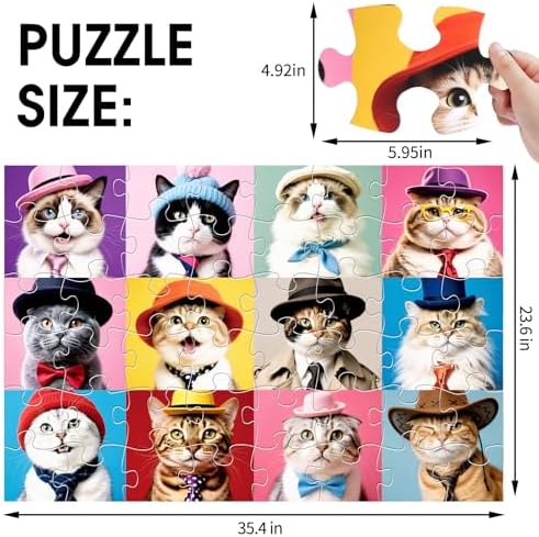 Close up view of the thick high quality cardboard pieces of the IFLOVE pet learning puzzle.