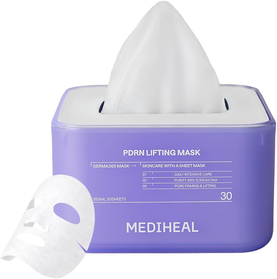 Mediheal Derma 365 Daily Mask PDRN box front view showing thirty daily sheet masks packaging.