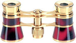 Side angle profile of Eschenbach Carmen theatre glasses highlighting the center focus wheel and compact portable body design.