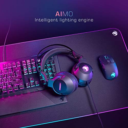Roccat Elo 7.1 USB headset side profile showing AIMO lighting