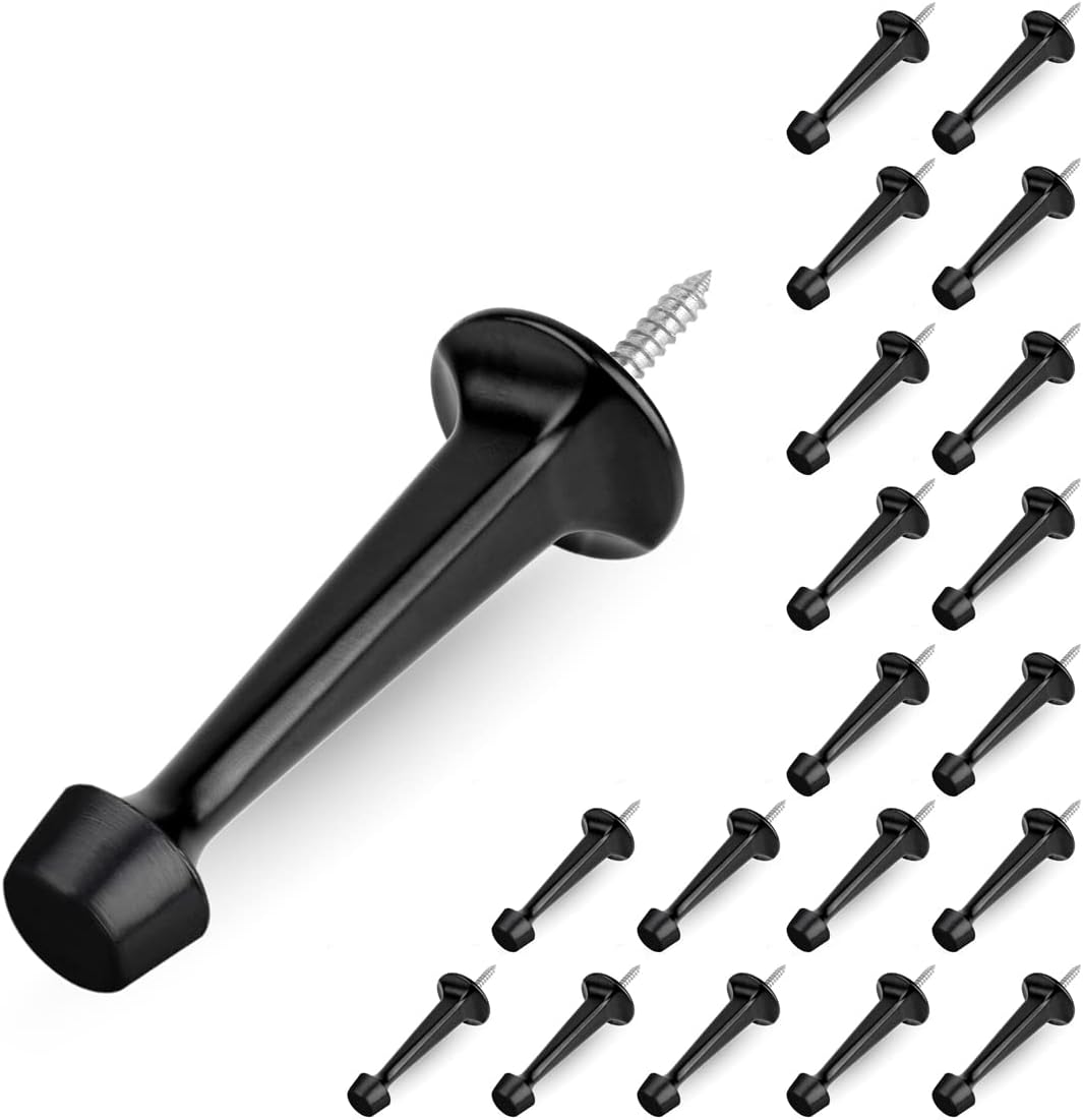 HOMOTEK 8 Pack Heavy Duty Solid Rigid Door Stop with Soft Rubber Tip, Zinc Die Cast Door Stopper Protect Wall & Door,Brass Bronze - Image 11