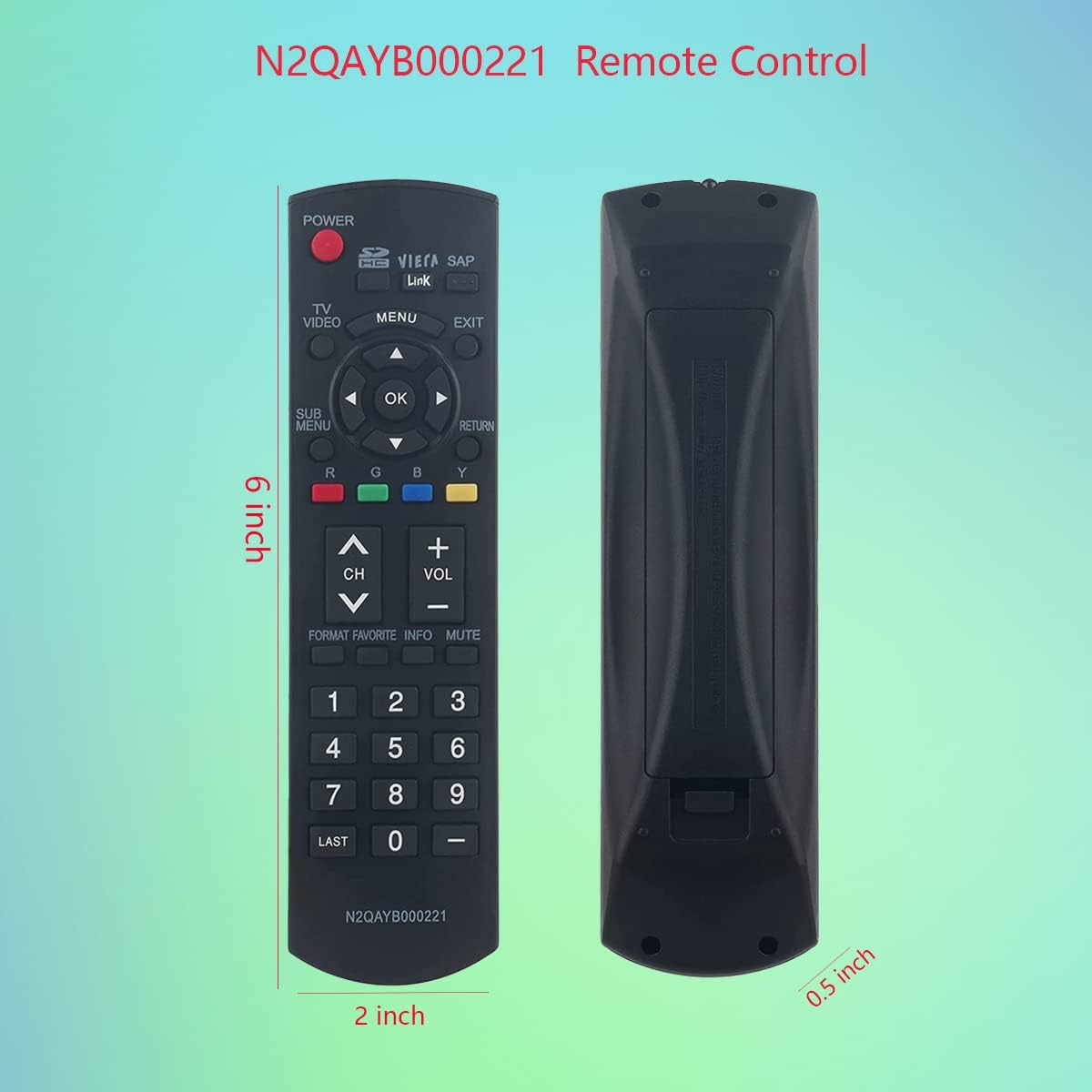 Ghust Panasonic TV remote control top emitter angle
