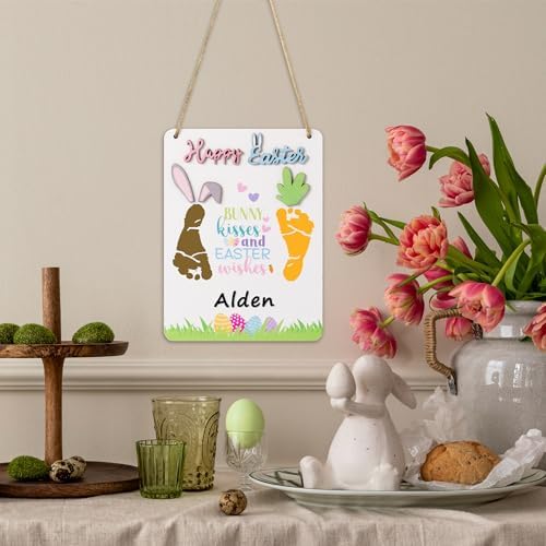 R HORSE 3D wooden Easter sign kit including the jute rope and black customization marker pen.