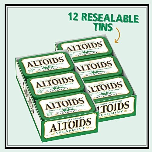 Altoids Spearmint Mints side profile of pocket tin